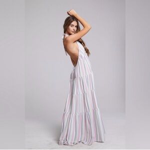 Chaser Brand Striped Halter Maxi Dress